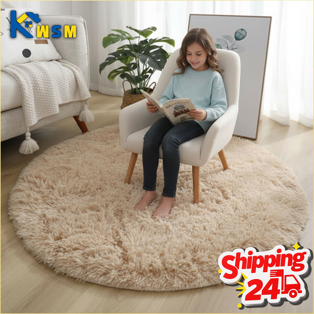 Home Textiles Rug - Super Miękki, Puszysty Okrągły Dywan Pluszowy