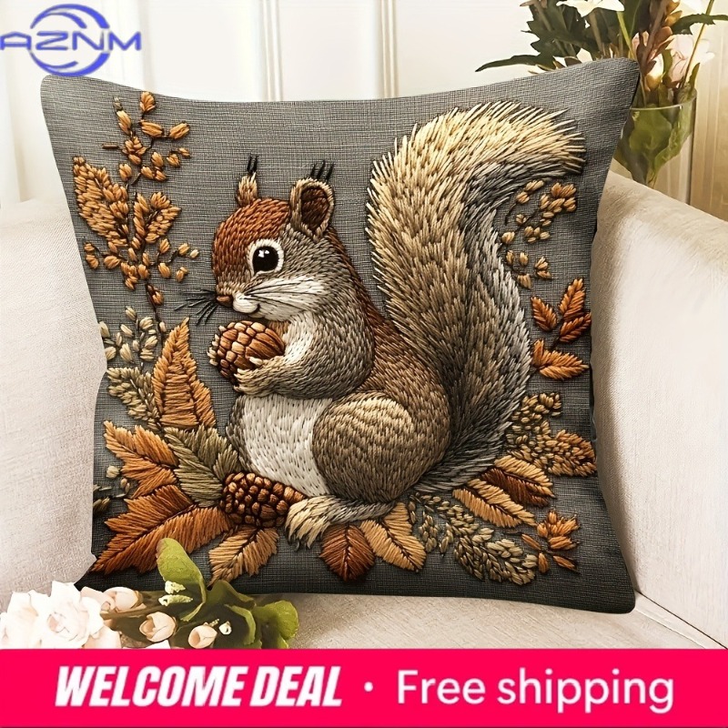 Your Home Textiles - Poszewka na poduszkę z motywem wiewiórki: