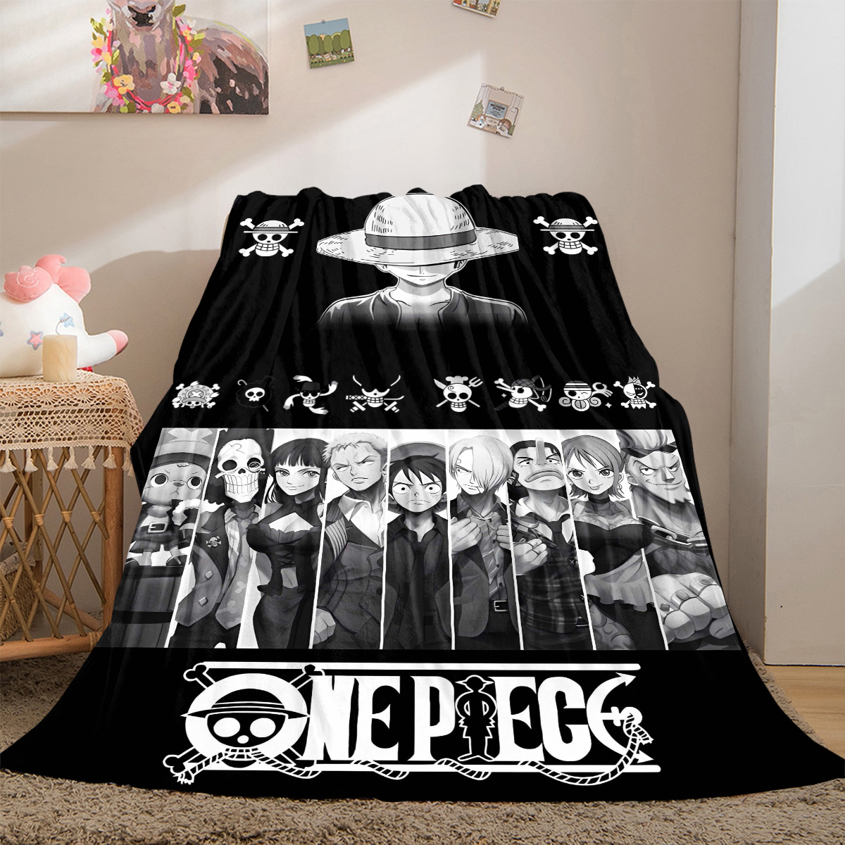 Luxury Home Textiles Usa - Koc Flanelowy Lekki Luksusowy Nami Luffy