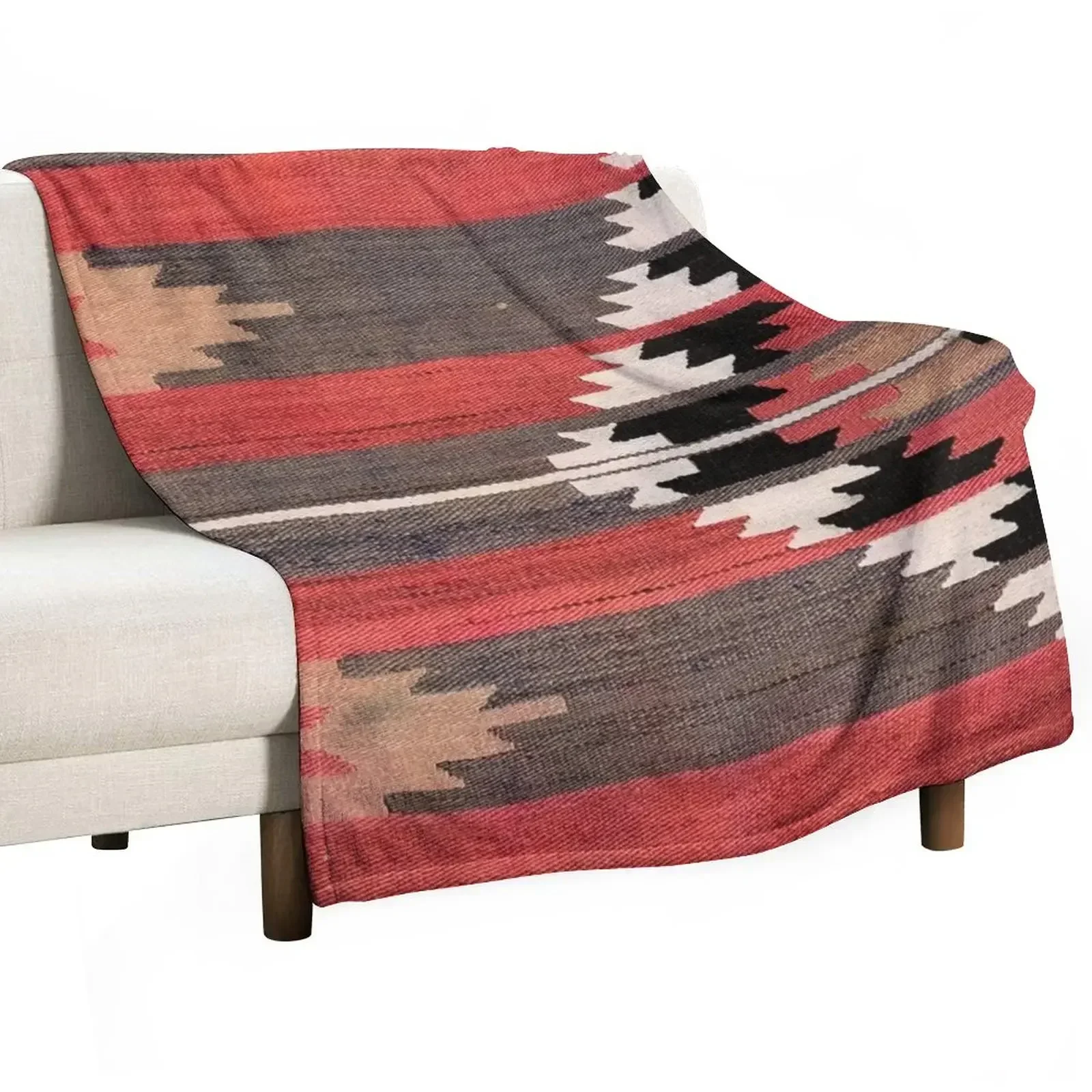 Luxury Home Textiles Usa - Geometryczny, vintage'owy turecki kilim, tkanina Navaho,