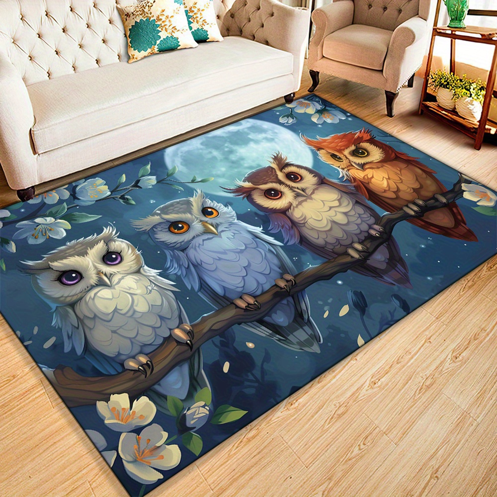 Home Textiles Rug - Dywan Moonlight Owls: Wygodny dywan z