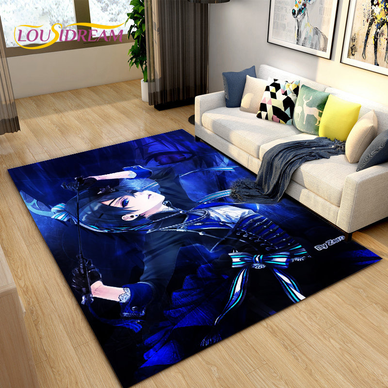 Czarny lokal Anime Cartoon dyw – Home Textiles Rug recenzja i cena