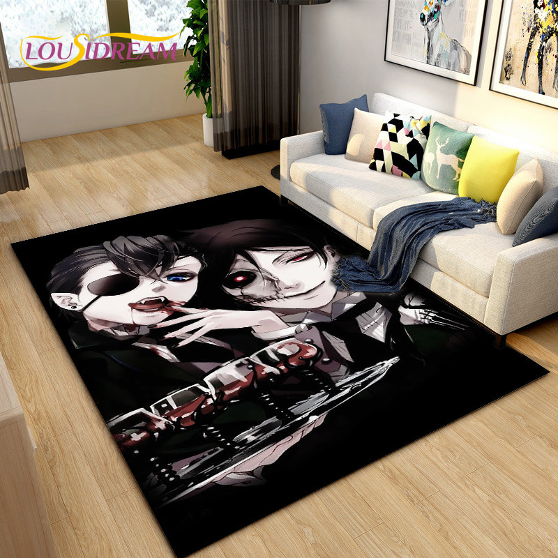 Czarny lokal Anime Cartoon dyw – Home Textiles Rug recenzja i cena