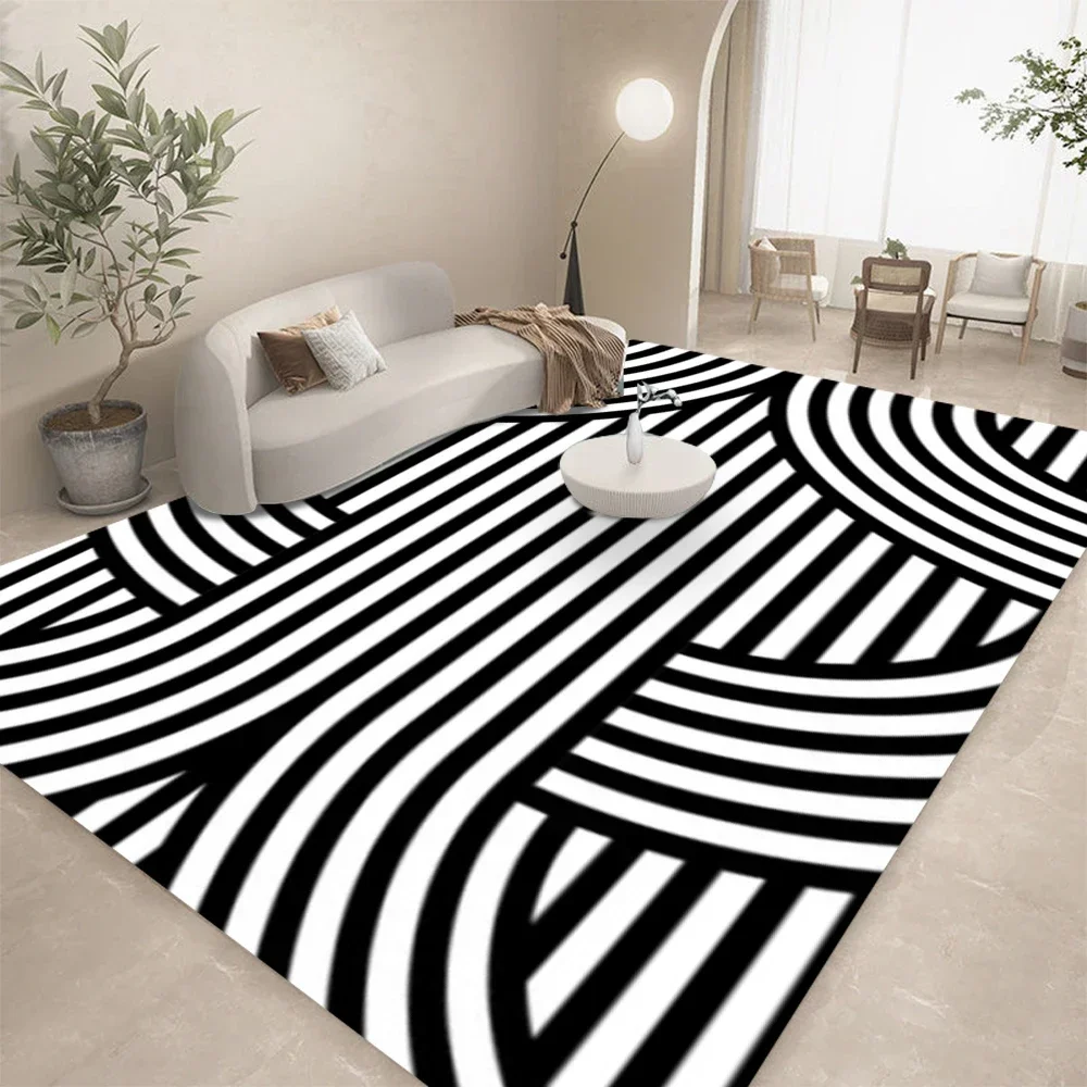 Dywan HD - Czarno-Biały Geomet – Home Lines Textiles recenzja i cena