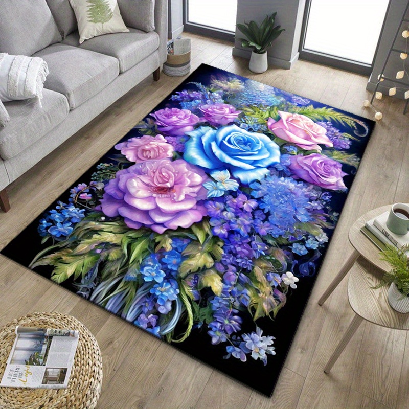 Dywan w kwiaty z niebiesko-fio – Your Home Textiles recenzja i cena