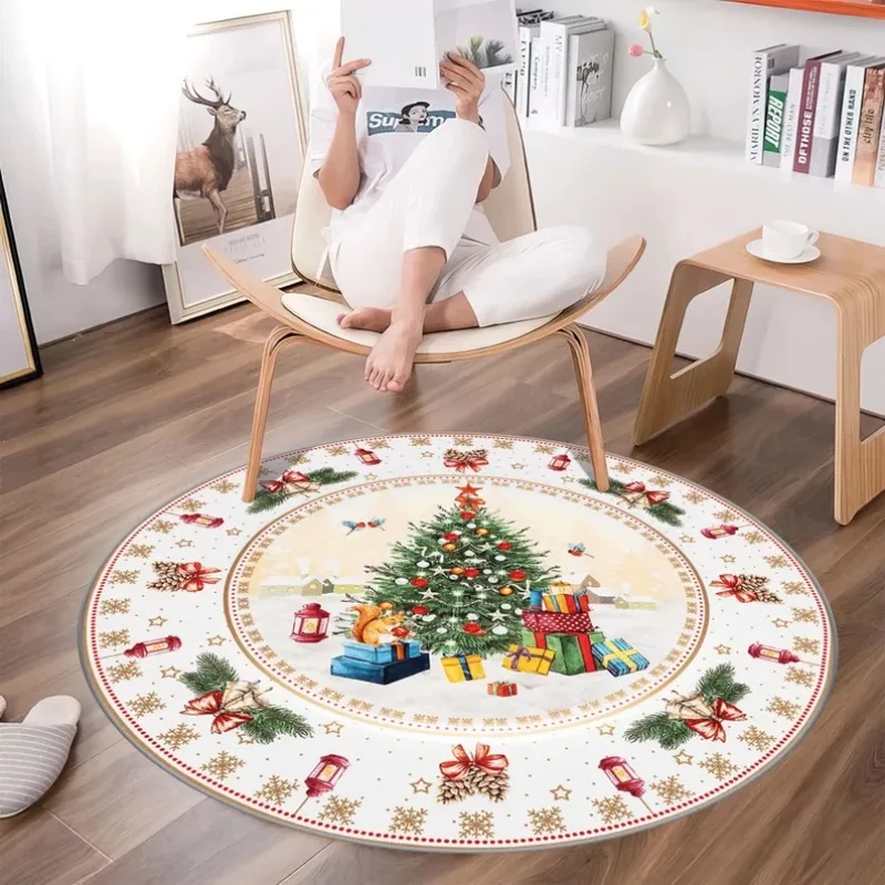 ~O~Świąteczny okrągły dywan –  – Home Textiles Rug recenzja i cena